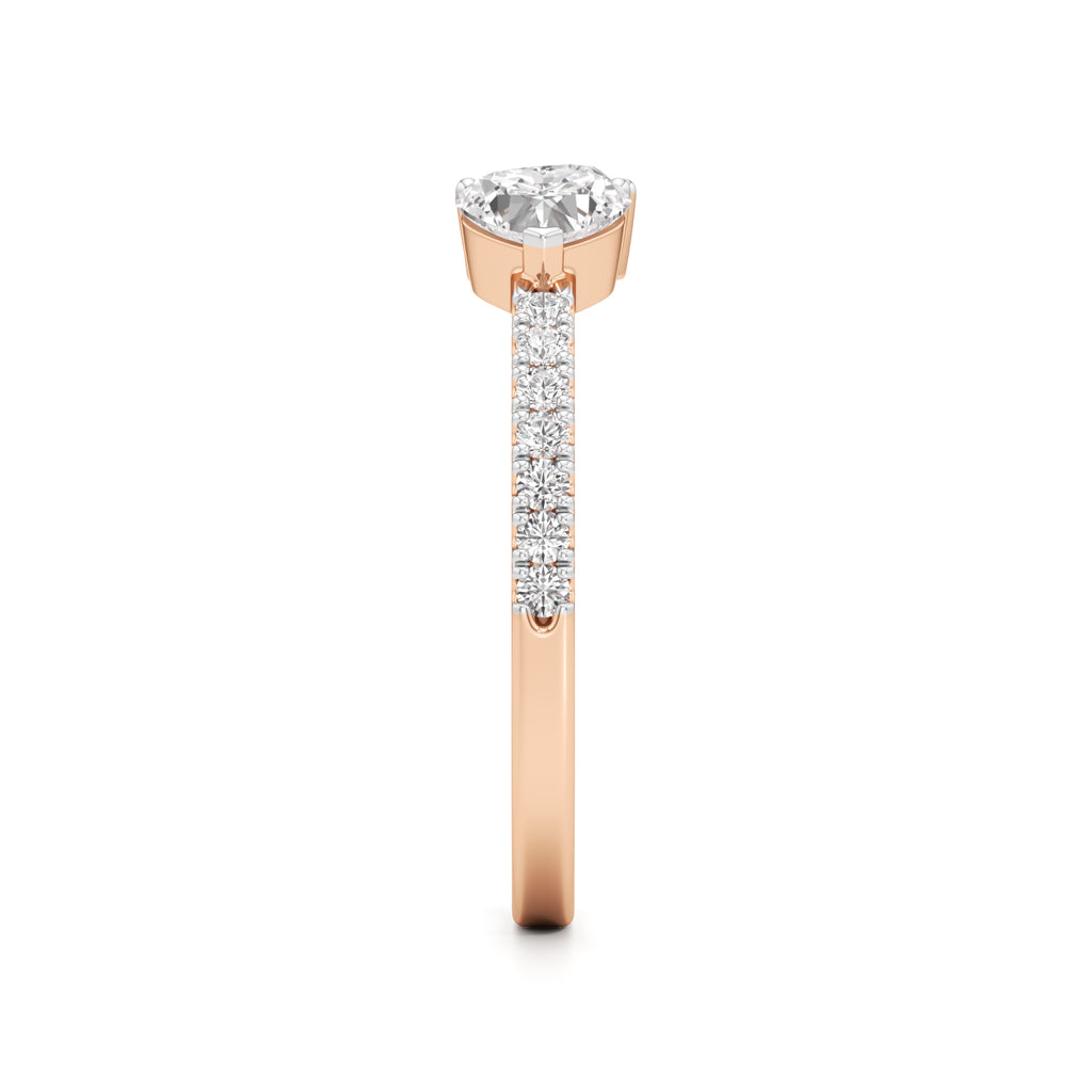 Open Heart Diamond Moonlit Ring