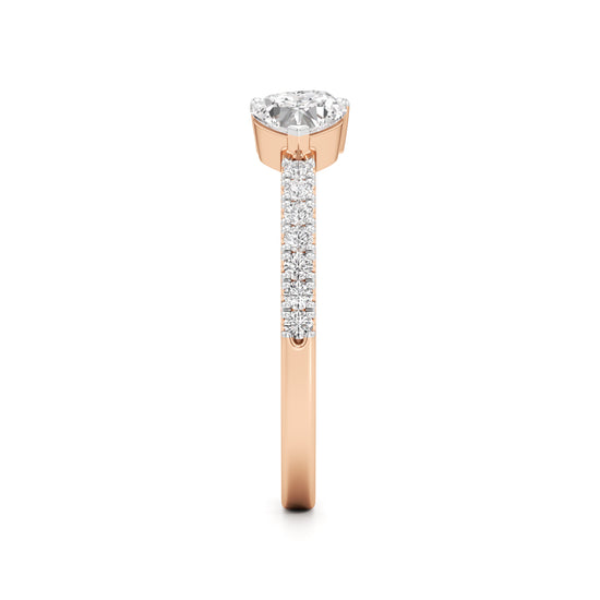 Open Heart Diamond Moonlit Ring