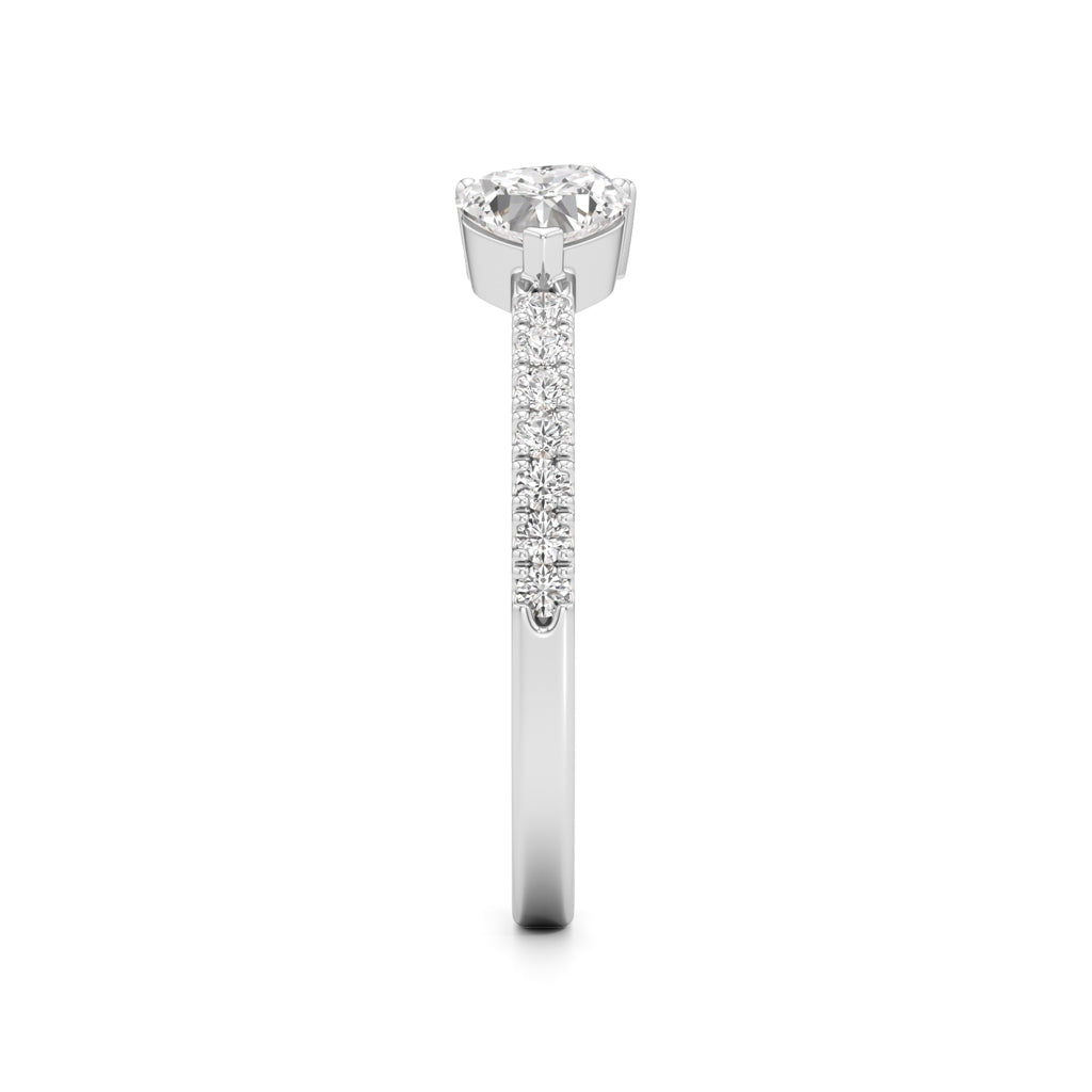 Open Heart Diamond Moonlit Ring