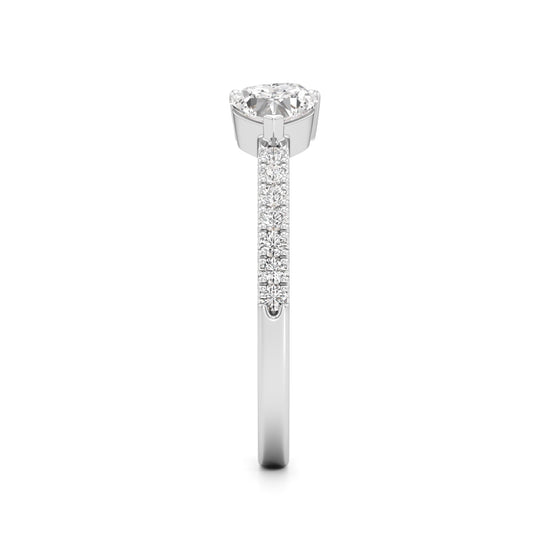 Open Heart Diamond Moonlit Ring