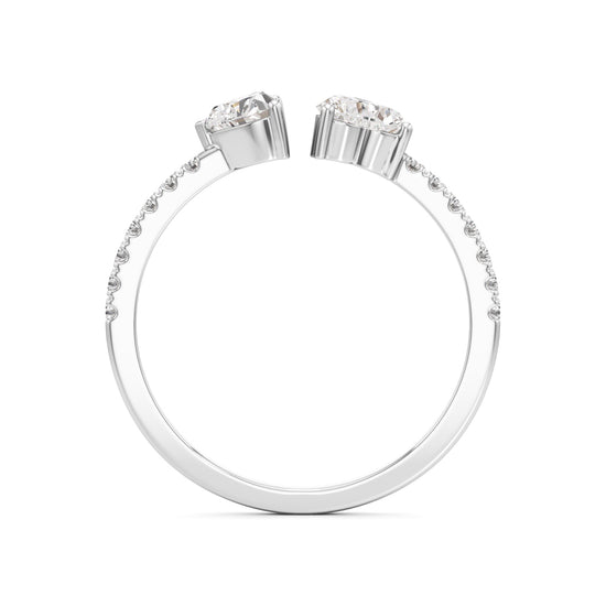 Open Heart Diamond Moonlit Ring