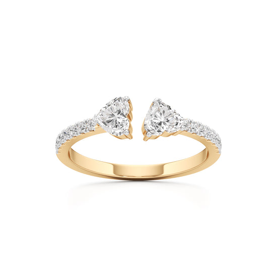 Open Heart Diamond Moonlit Ring