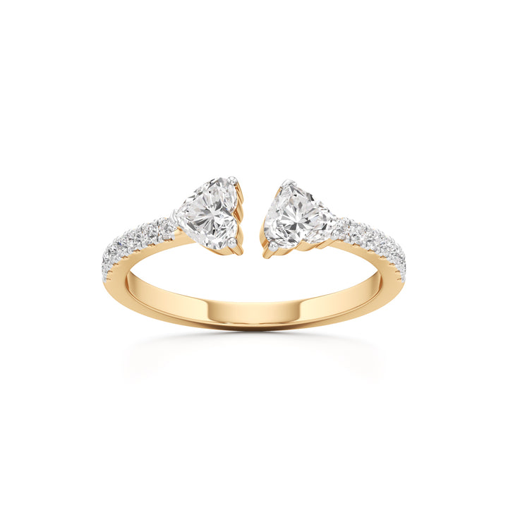 Open Heart Diamond Moonlit Ring
