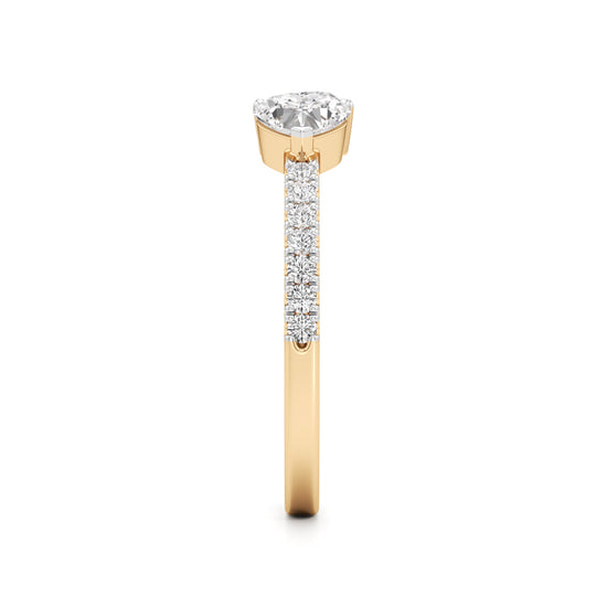 Open Heart Diamond Moonlit Ring