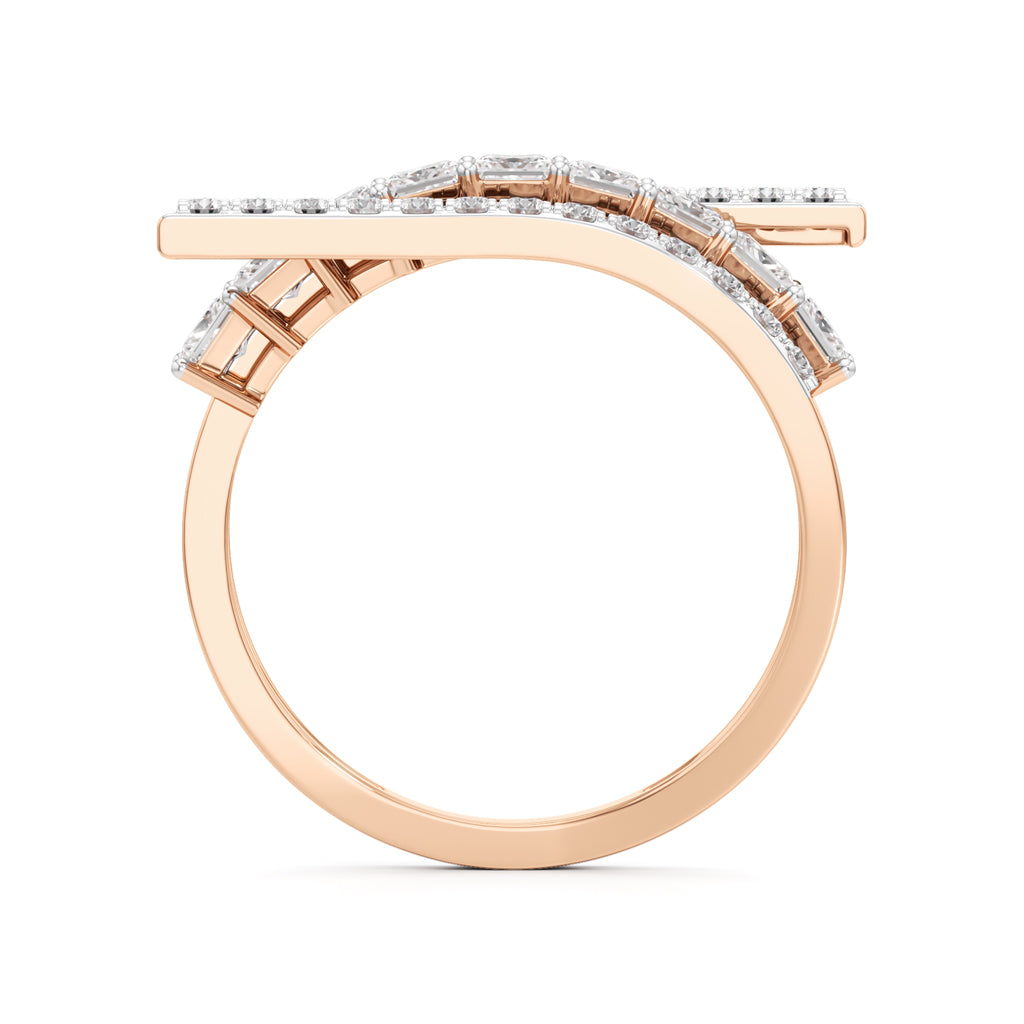 Multi-Row Princess Cut Lab Diamond Ring
