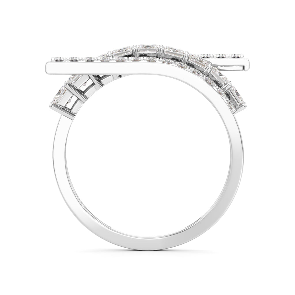 Multi-Row Princess Cut Lab Diamond Ring