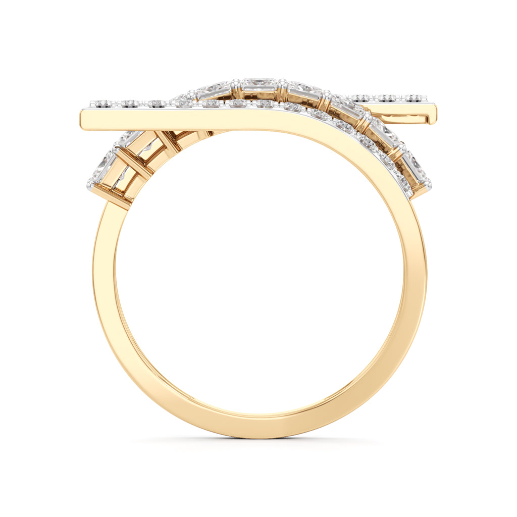 Multi-Row Princess Cut Lab Diamond Ring