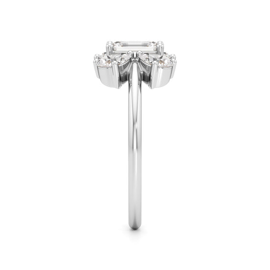 Emerald Cut & Pear Glimstripe Ring