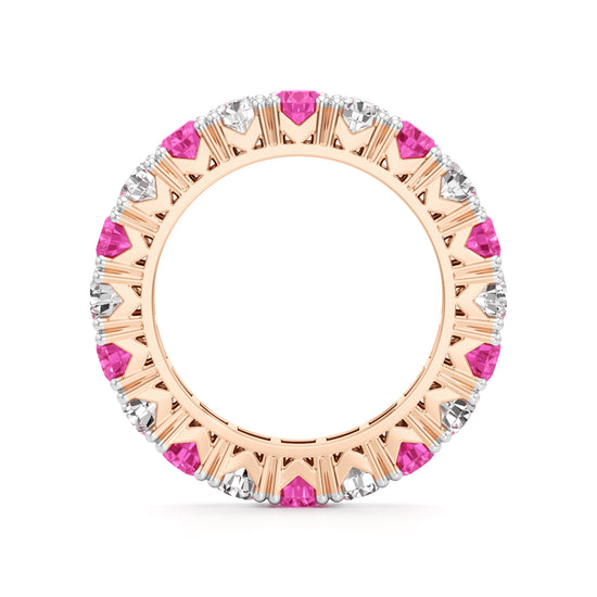 Pink Sapphire & Diamond Eternity Band