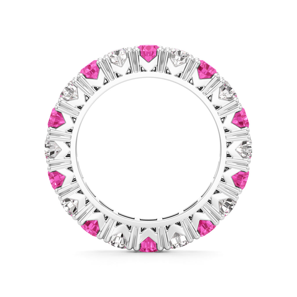 Pink Sapphire & Diamond Eternity Band