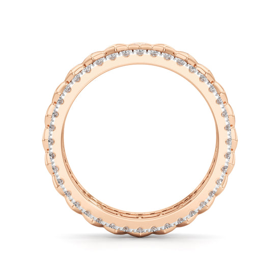 ThreeRow Scalloped Diamond Eternity Band