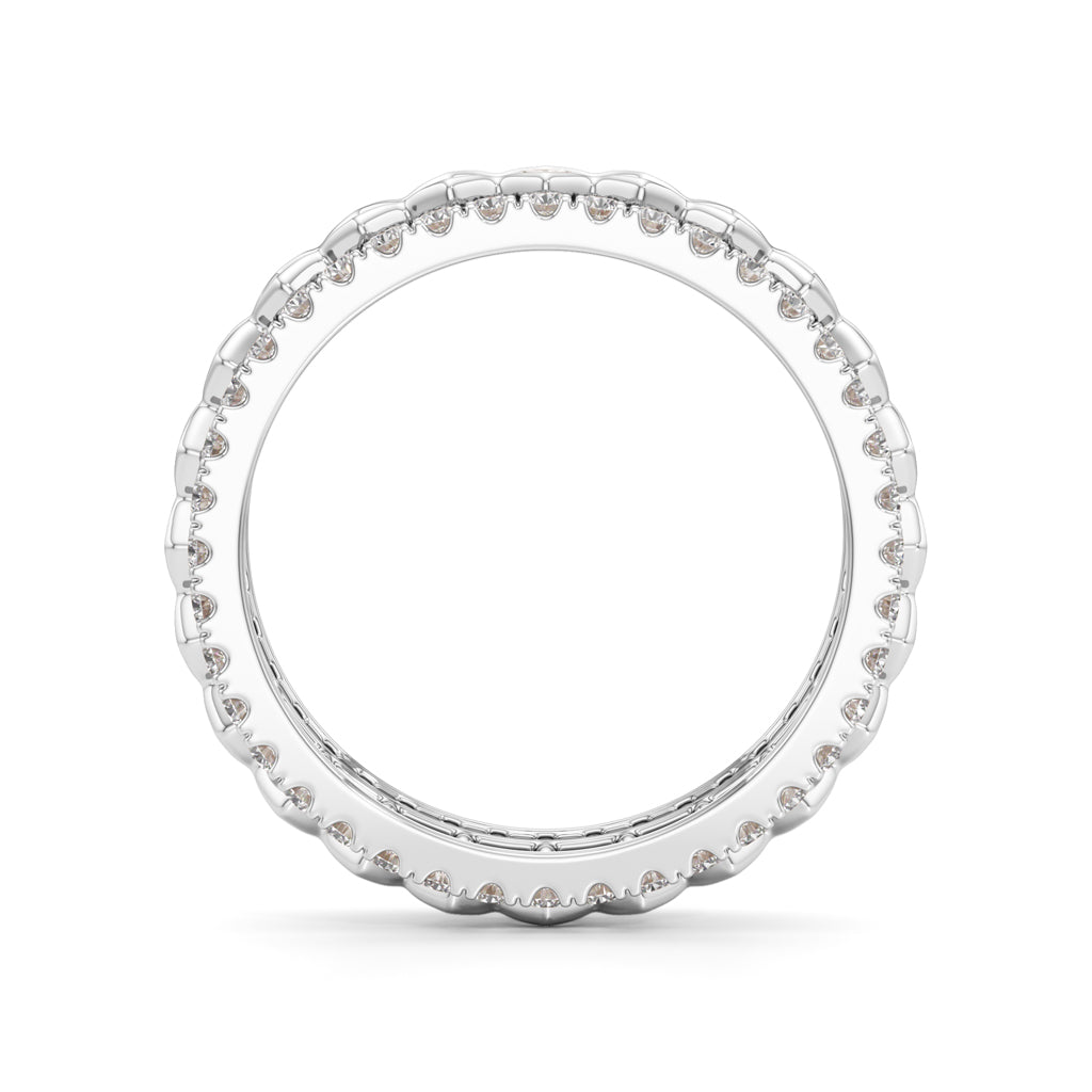 Three-Row Scalloped Diamond Eternity Band