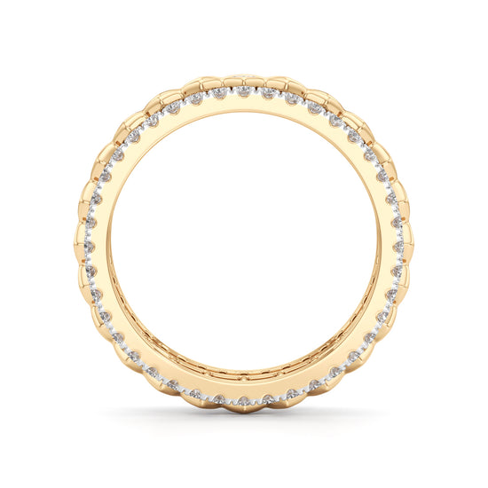 Three-Row Scalloped Diamond Eternity Band