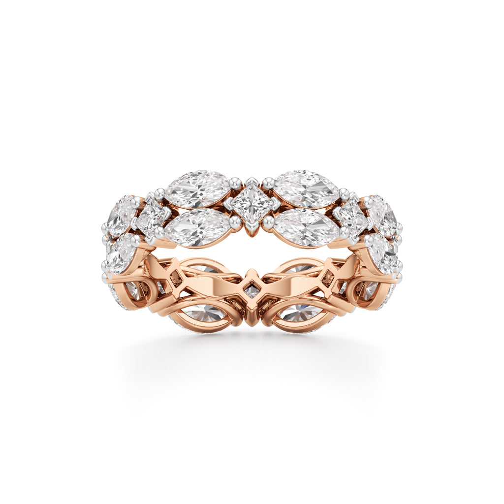 Marquise  Princess Cut Diamond Shinelink Band