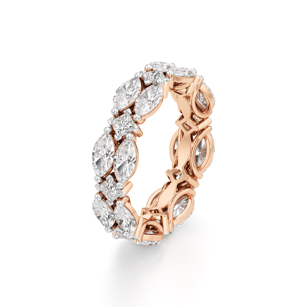 Marquise  Princess Cut Diamond Shinelink Band