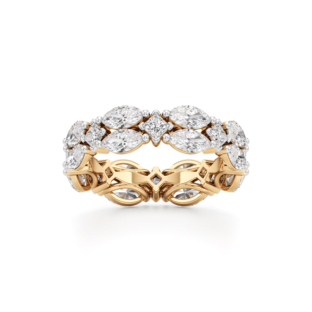 Marquise  Princess Cut Diamond Shinelink Band