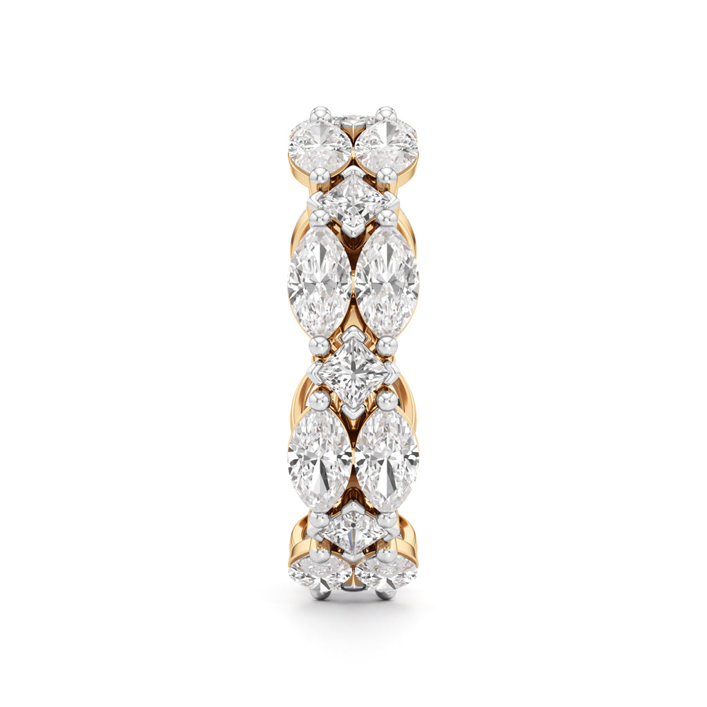 Marquise  Princess Cut Diamond Shinelink Band