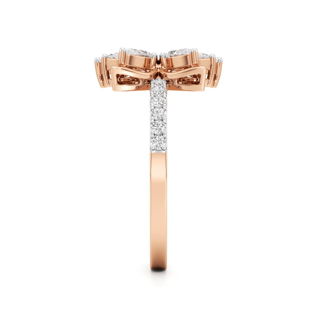 Marquise & Pear Diamond Floral Ring