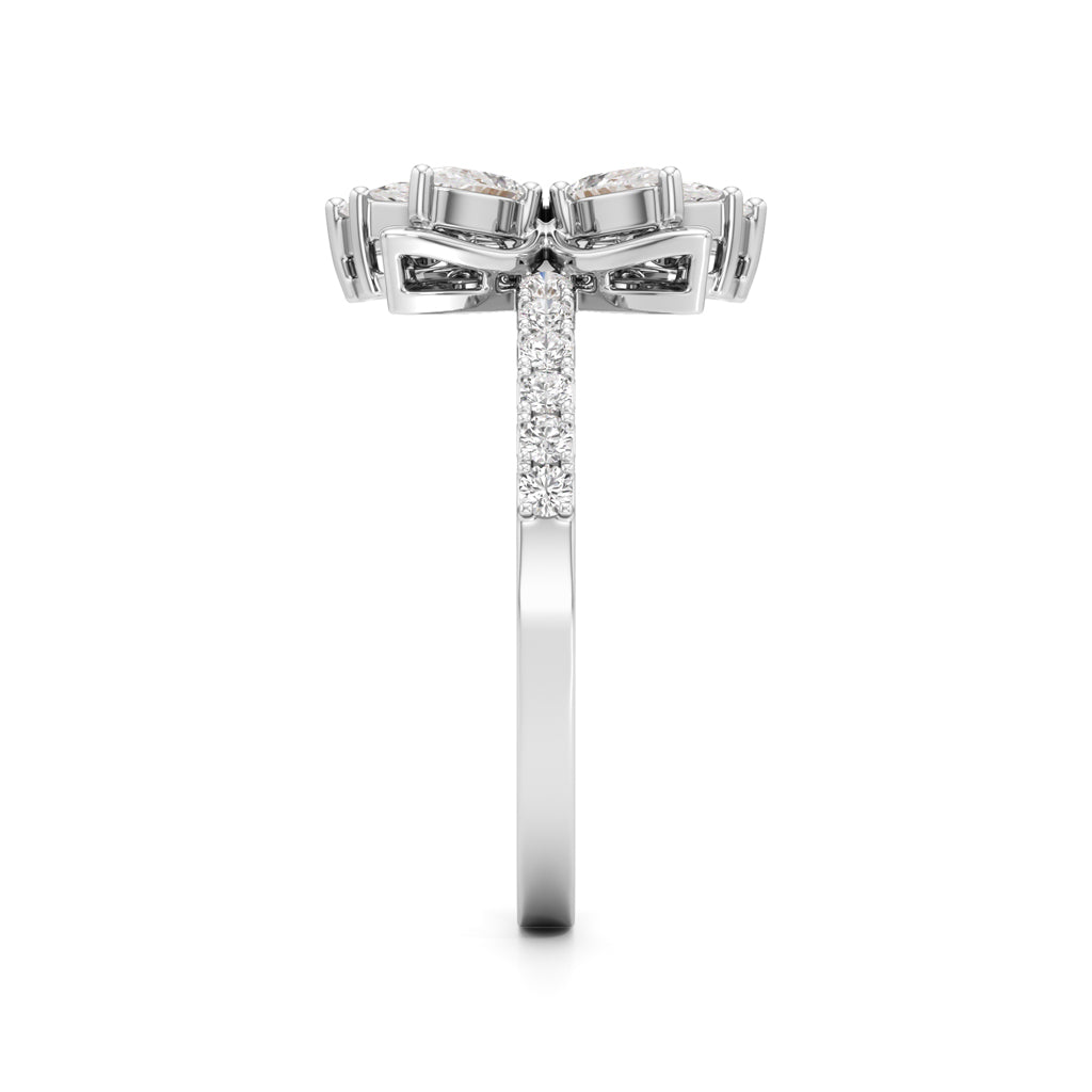Marquise & Pear Diamond Floral Ring