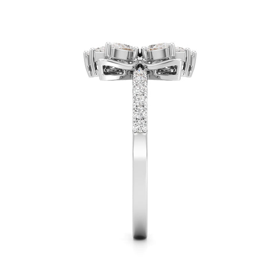 Marquise & Pear Diamond Floral Ring