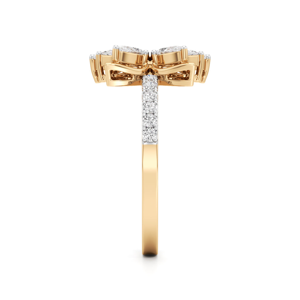 Marquise & Pear Diamond Floral Ring