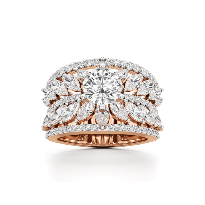 Round & Marquise Heartspark Cluster Ring