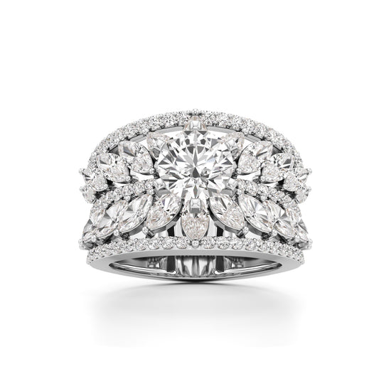 Round & Marquise Heartspark Cluster Ring
