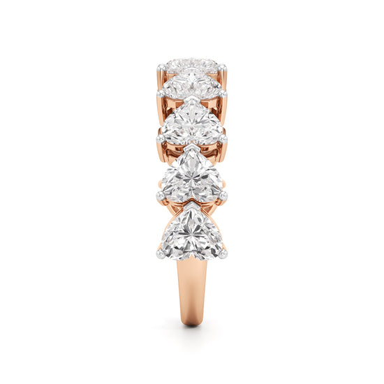 Heart Diamond Half Eternity Ring