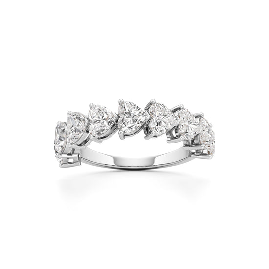 Heart Diamond Half Eternity Ring