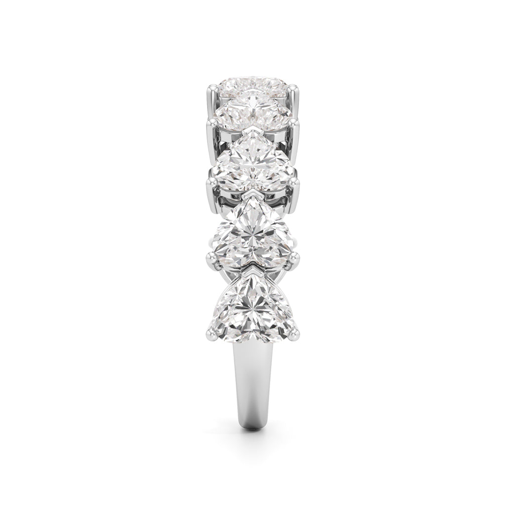 Heart Diamond Half Eternity Ring