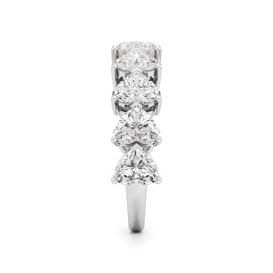 Heart Diamond Half Eternity Ring