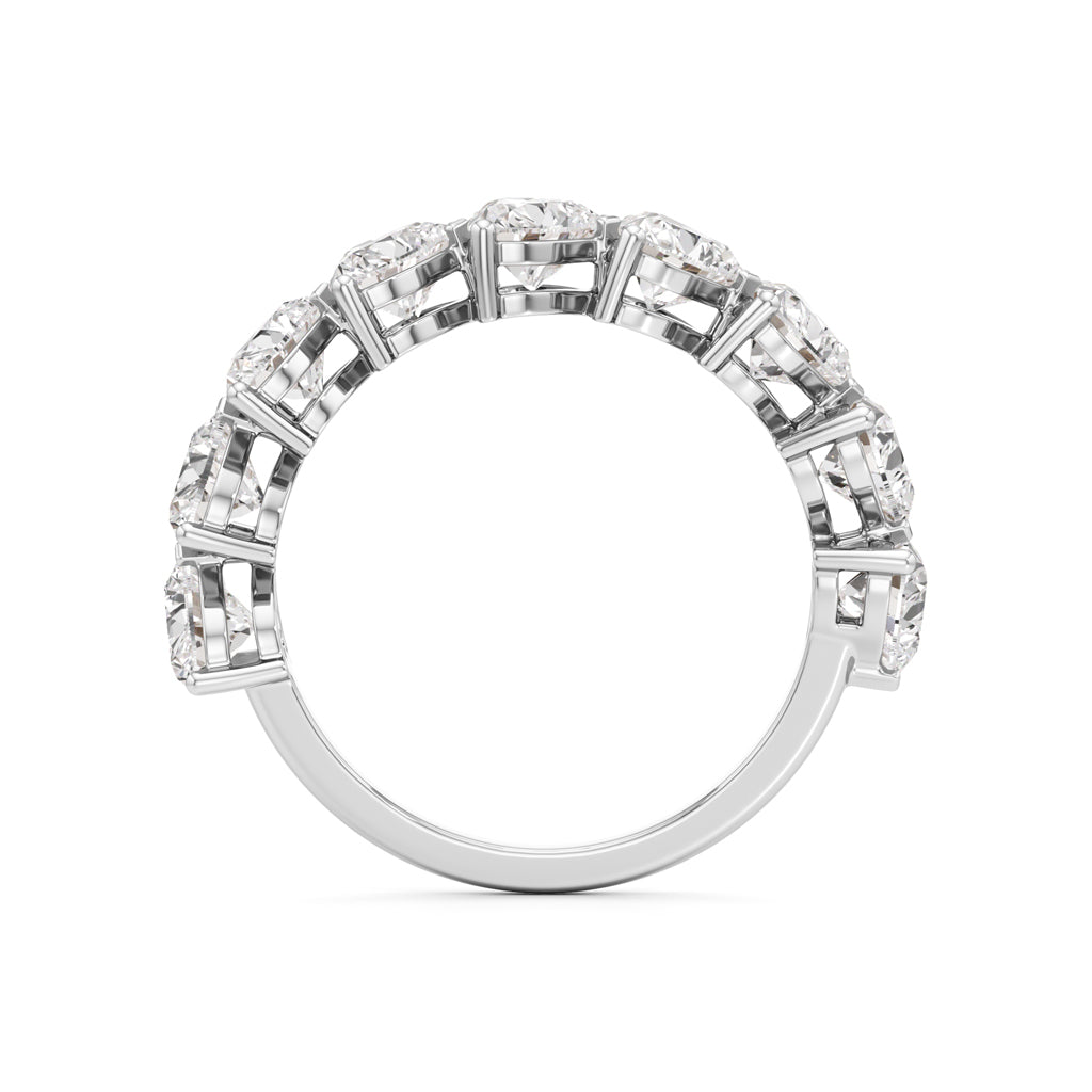 Heart Diamond Half Eternity Ring