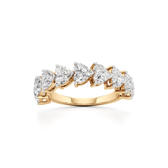 Heart Diamond Half Eternity Ring