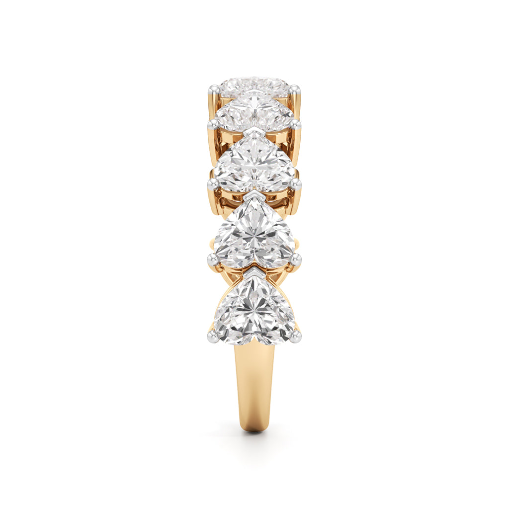 Heart Diamond Half Eternity Ring