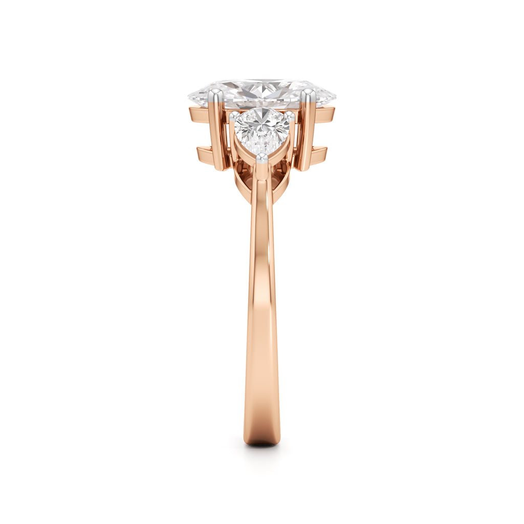 Oval Diamond Three Stone Ring