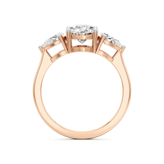 Oval Diamond Three Stone Ring