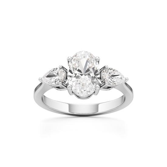 Oval Diamond Three Stone Ring