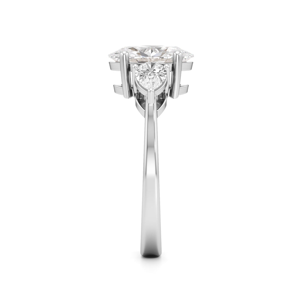 Oval Diamond Three Stone Ring