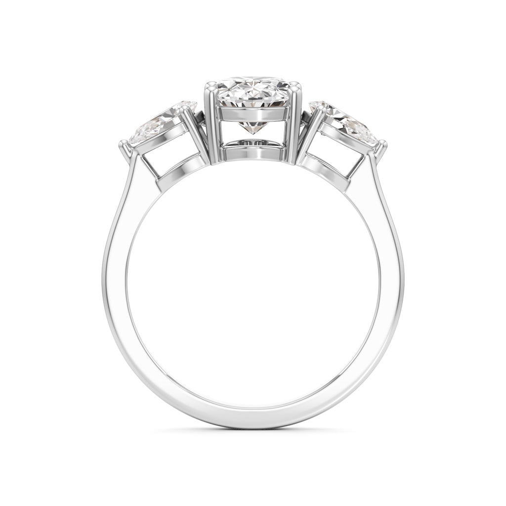 Oval Diamond Three Stone Ring