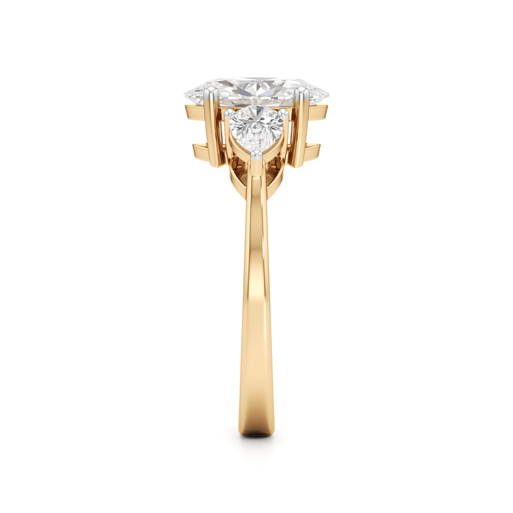 Oval Diamond Three Stone Ring