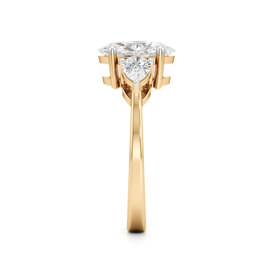 Oval Diamond Three Stone Ring