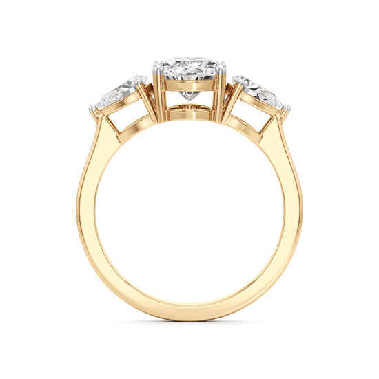 Oval Diamond Three Stone Ring