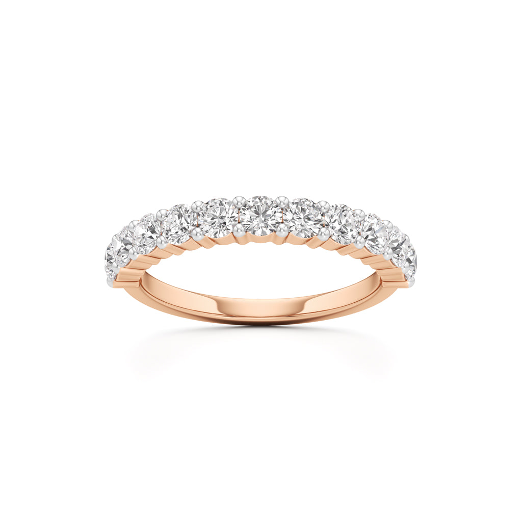 Prong Set Round Diamond Half Eternity Ring