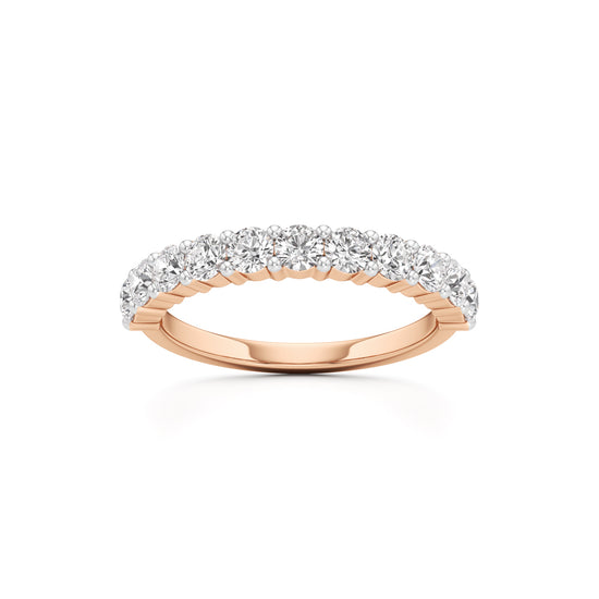 Prong Set Round Diamond Half Eternity Ring