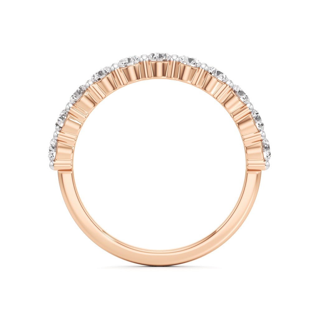 Prong Set Round Diamond Half Eternity Ring