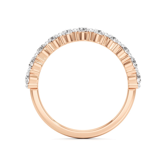 Prong Set Round Diamond Half Eternity Ring