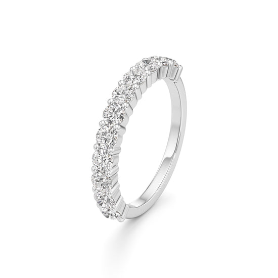 Prong Set Round Diamond Half Eternity Ring