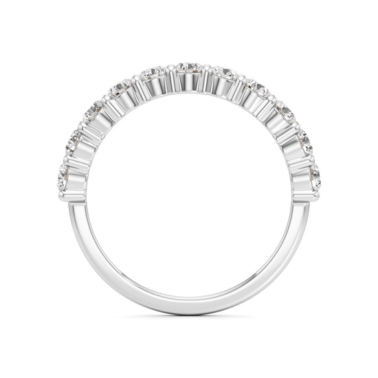 Prong Set Round Diamond Half Eternity Ring