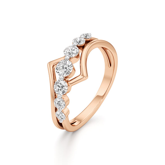 Graduated Diamond VBand Ring