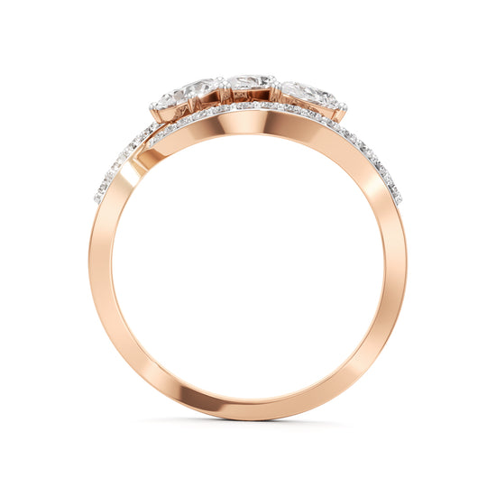 Marquise and Pear Diamond Wavy Ring